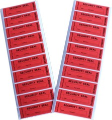 100pcs 1” x 3.35” Red 100% Total Transfer Tamper Proof Security Stickers | Ma…