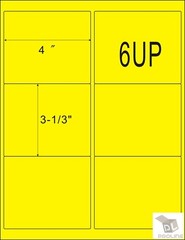 Yellow 1200 Shipping Address / Amazon FBA / 6 Per Sheet 6UP 4″x3.33″ 200 Sheets