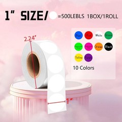 1 Inch White Dot Stickers 500 Pcs Round Color Coding Labels Self Adhesive Dots