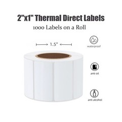 Direct Thermal Labels for Barcodes – 2×1 Inch Compatible with Desktop Printers