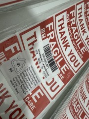 4 X 2 Inch Handle Care Fragile Stickers Shipping Moving Glass 480 Count See Desc