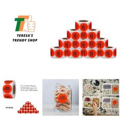 1.5 Inch Strong Adhesive Fluorescent Product Labels – 10 Rolls of 5000 Stickers