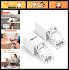 4×6 Inch Thermal Shipping Labels – 1000 Fanfold Adhesive Mailing Labels for Prin