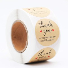 1.5” Thank You for Supporting Our Small Business, Kraft Paper Thank You Stic…