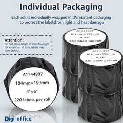 Compatible with DYMO 1744907 (4″ x 6″) Shipping Label Strong Adhesive Perforated
