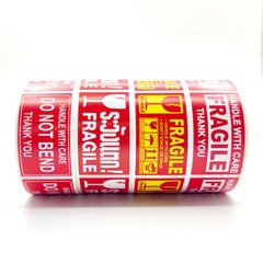 250PCS/Roll Fragile Warning With Care Sticker Warning Label Package Mailing Logo