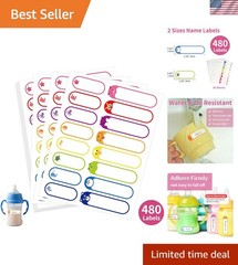 480 Pcs Labels for Kids Stuff Daycare, Waterproof Baby Name Label, Washable B…