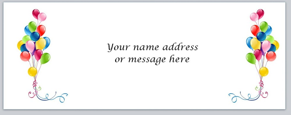 Personalized Address Labels Colorful Balloons Birthday Buy 3 Get 1 Free (bo 301)