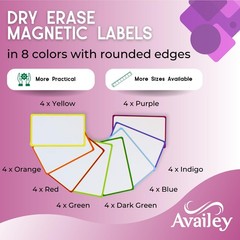 Availey 32 Pieces (3 x 5) – Colored Border Magnetic Dry Erase Labels – Reusab…
