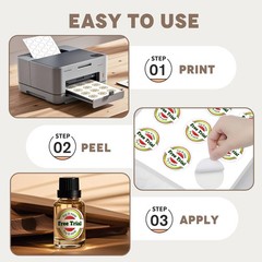 2″ Round Label Stickers for Inkjet or Laser Printer, Matte White, 360 Printable