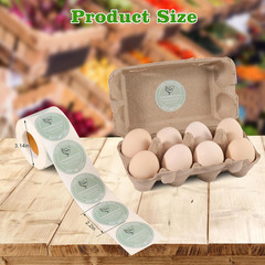 500PCS 2 Inch Egg Carton Stickers, Farm Fresh Unwashed Eggs Labels with Date Spa