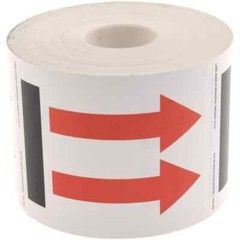 Roll of 500 Labels: 3 inches High x 4 inches Wide, Red Arrows