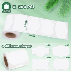 Etiquetas adhesivas de papel kraft blanco, etiquetas de regalo autoadhesivas