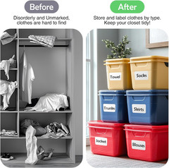 100Pcs Large White Labels for Storage Bins,6X4 Inch Removable Labels,No Residue