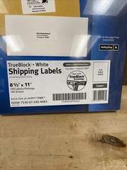Avery Skilcraft TrueBlock White Self-Adhesive 100 Shipping Labels 8-1/2″ x 11″