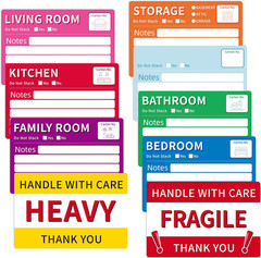 160 Pcs 6 X 4 Inch Moving Labels for Boxes, Large 7 Color Coded Moving Stickers,