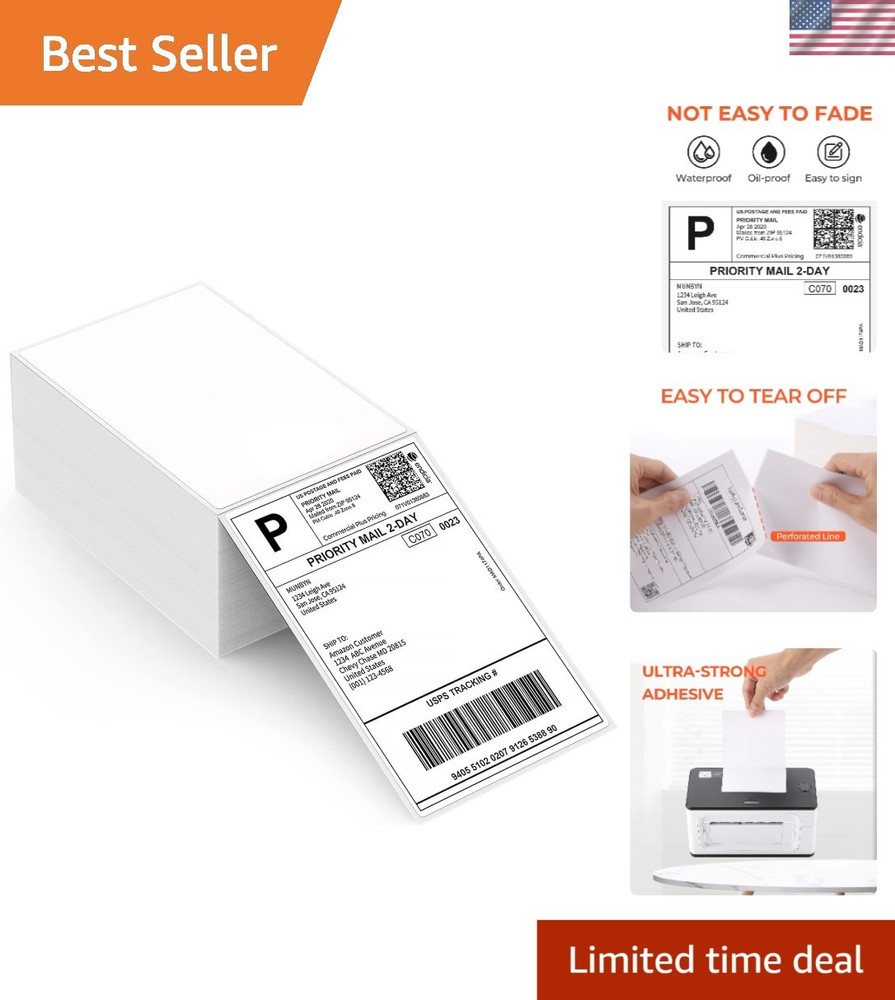 Pack of 500 BPA-Free 4×6 Thermal Labels for Reliable Shipping & Clear Printing