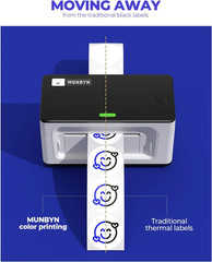 2 Inch Color Printing Thermal Label Stickers, Multi-Purpose Blue Thermal Sticker