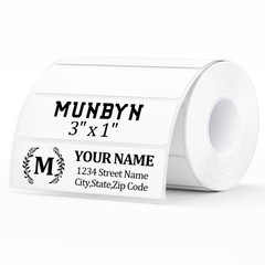 MUNBYN 2×1″ Thermal Sticker Labels – 1000 Sheets/Roll, Self-Adhesive
