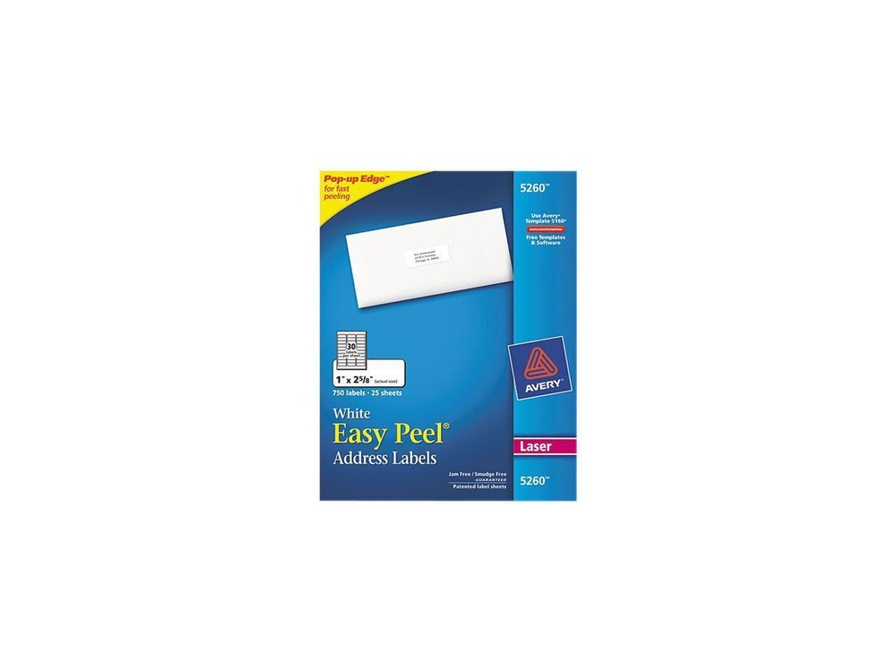Avery Easy Peel Address Labels, Sure Feed Technology, Permanent Adhesive, 1″ x 2