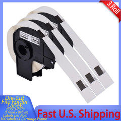 3x File Folder Labels 0.66″x3.4″ DK-1203 for Brother QL-800,with Cartridge Frame