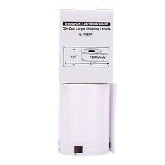 Non-OEM Fits BROTHER DK-1247 Labels 4.07″ x 6.4″, 4 Rolls of 180 Labels