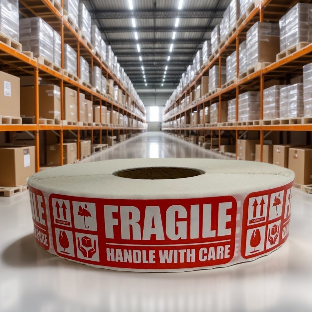 1 Roll 1000 “FRAGILE” Handle With Care Stickers Label Easy Peel To Apply 1 x 3in