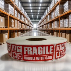 1 Roll 1000 “FRAGILE” Handle With Care Stickers Label Easy Peel To Apply 1 x 3in