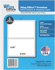 ✅ 📇 Wing Office Premium Shipping Label Blank Self Adhesive HALF SHEET USA Made