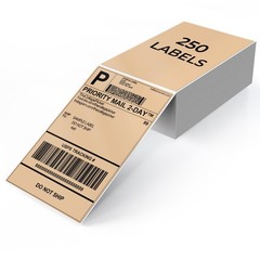Khaki Shipping Thermal Labels 4 × 6 Inch Vinyl Self-Adhesive Fanfold Direct S…
