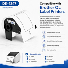 10Roll 4.07″x6.4″ Large White Paper Shipping Labels DK-1247 for Brother QL-1050N