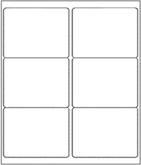 6 up 3-1/3 X 4 Sticker Labels Shipping Address Labels for Laser/Ink Jet Printer,