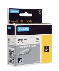 NEW Genuine Dymo 18055 Rhino Industrial Heat Shrink Tube 12mm Black On White