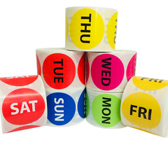 Day – Thursday Labels Inventory Days of Week Adhesive Stickers 2″ Round, 500 PCS