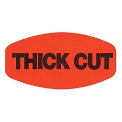 Thick Cut Labels Fluorescent Red Grabber Grocery Store Labels Black Imprint – 1