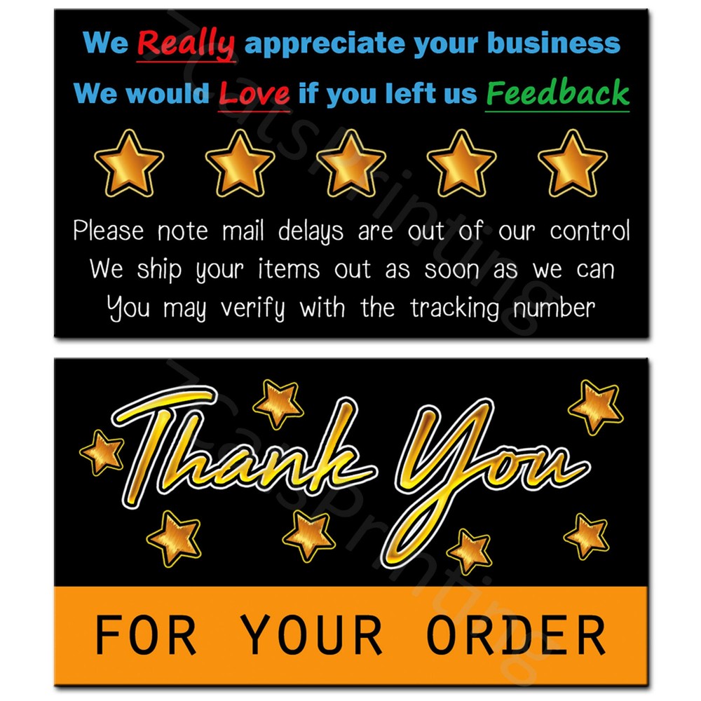 Thank You Cards for eBay and Amazon Sellers Shipping Supplies