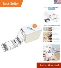 100-Pack 4×6 Thermal Shipping Labels – Perforated for Easy Use & Strong Adhesive