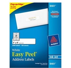 AVERY LABELS #8461 2000 LABELS 100 SHEETS EASY PEEL ADDRESS FREE SHIPPING USA