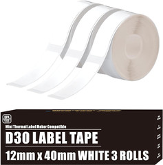 D30 Label Tape, 540 Labels 12X40Mm White Thermal Label Paper for Phomemo D30 Lab
