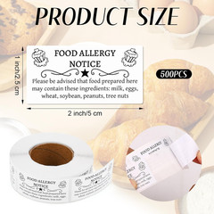 500Pcs Cottage Food Law Labels Stickers, 1.97X0.98 Inch/5 X 2.5 Cm Adhesive Bake