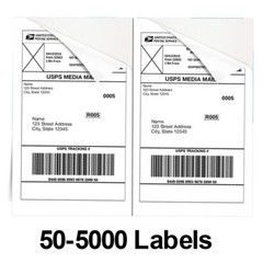 50-5000 Premium 8.5″ X 5.5″ Shipping Labels Half Sheet Self Adhesive 2 Per Sheet