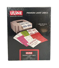 ULINE Premium Laser Labels S-5042, 2 5/ x 1″ White, 30 Labels/Sheet 3000 Labels