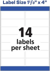 Avery Easy Peel Laser Address Labels 1 1/3″ x 4″ (5162) PICK YOUR OWN # OF LABEL