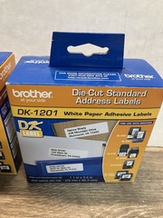 2 PACK Brother QL Label Printer DK-1201 Standard White Paper Address Labels