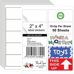 2×4 Address Labels, 500 Matte Printable Sticker Labels for Mailing Labels, Fr…
