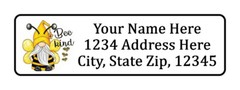 400 Bee Kind Gnome Personalized Return Address Labels. 1/2 inch by 1 3/4 in.