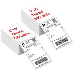Fanfold [4 x 6 inch] x [1000 Labels] Thermal Stack Direct White Strong Adhesi…