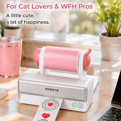 MUNBYN Cat Decor for RW405B Thermal Label Printer Roll Holder Dark Pink