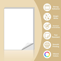 Sticker Paper, 8.5″ X 11″ Full Sheet Label Stickers for Laser Inkjet Printer, S