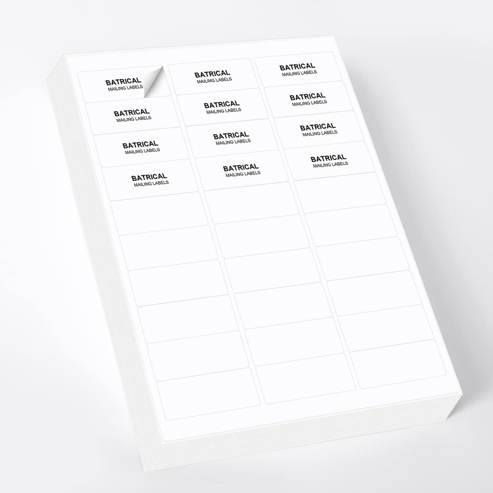 8.5”x 11” Shipping Labels for Laser and Inkjet Printer 30 Per Sheet 100 Sheets